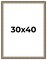 30x40 Ornate Silver Picture Frame - UV Acrylic, Foam Board Backing, Hanging Hardware